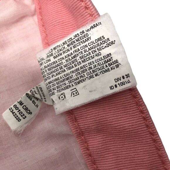 Nine West Cropped‎ Jeans Womens Size 12 Coral Pink Denim Mid Rise Skinny Stretch - Picture 6 of 9